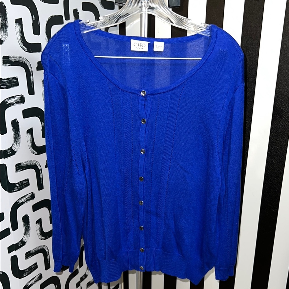 Cato Royal Blue Button-Up Cardigan